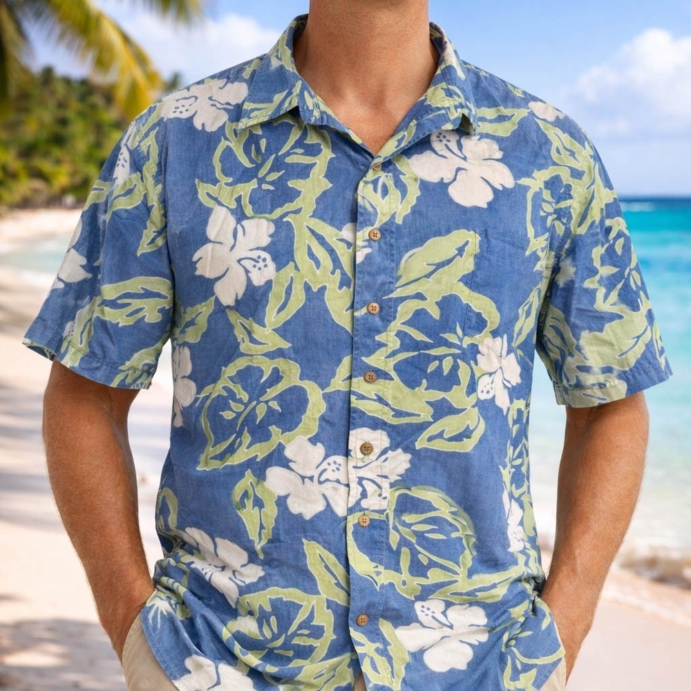 Cooke Street Hawaiian Aloha Shirt XL Floral Tropical Flowers Reverse Print